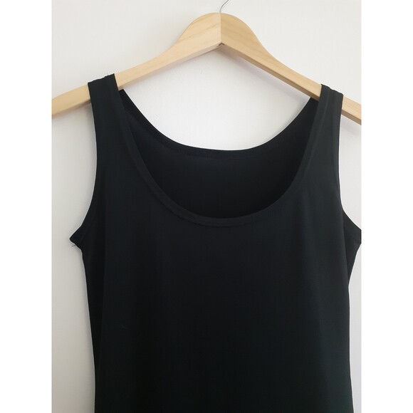Women's Solid Black Jersey Satin Sleeveless Tank Maxi Dress Small EUC - Picture 8 of 10